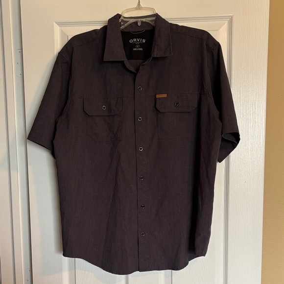 Orvis men’s dark gray short sleeve button down shirt size XL - Picture 1 of 8